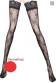 Meia Arrastão 7/8 com Renda - Vermelha